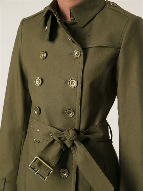 burberry military coat green